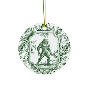 Adorno de hombre rana / Decoración verde estilo Delft Loveland Ohio Adorno de críptido / Regalo vintage de terror folclórico gótico botánico