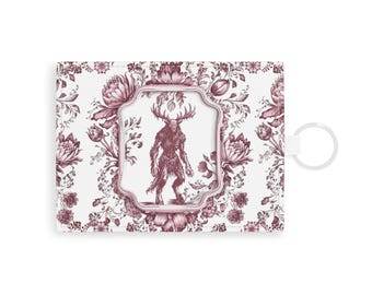 Crimson Wendigo portemonnee sleutelhanger | Cryptid-kaarthouder van imitatieleer | Cadeau Appalachian Folklore | Portemonnee Haunted Forest Monster