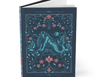 Creepy Mermaid Notebook | Dark Siren Journal | Gothic Ocean Hardcover Notebook | Sea Witch Gift | Nautical Folklore Stationery