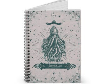 Akkorokamui Celestial Notizbuch | Japanische Seeungeheuer Zeitschrift | Ainu Folklore Kraken | Ozean Mythologie | Folk Art Spiralblock