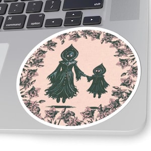 Flatwoods Monster Mom Sticker | Braxie Momma Sticker | West Virginia Cryptid Decal | Hand Drawn Folklore Sticker | Cute Weird Vinyl Sticker