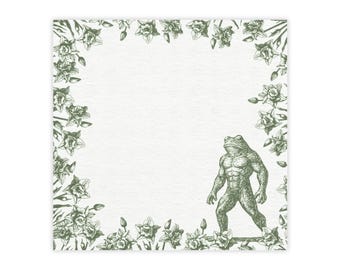 Froschmann Sticky Notes | Cryptid Notizblock | Hand gezeichneter Loveland Froschmann | Sonderbares Geschöpf Briefpapier | Notizbuch Folklore | Geschenk Post-it