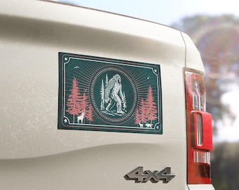 Bigfoot Car Magnet | Sasquatch Cryptid Magnet | Pacific Northwest Folklore Art | Woodland Creature Fan Gift