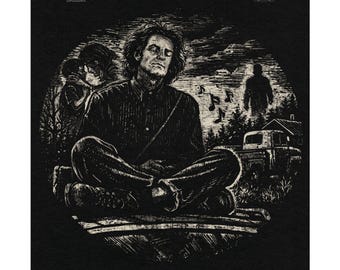 Victor Kavanaugh Serie Kunstdruck | Jade Violine Szene Poster | Dark Horror Serie Wandkunst | Schwarz-weiße Gothic Illustration