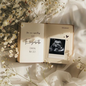 Book Reader Pregnancy Announcement Digital Gender Editable Pregnancy Announcement Template Digital Pregnancy Announcement Pregnancy Reveal