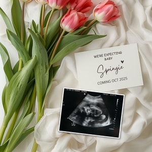 Floral Pregnancy Announcement Digital Gender Editable Pregnancy Announcement Template Digital Spring Pregnancy Announcement Pregnancy Reveal