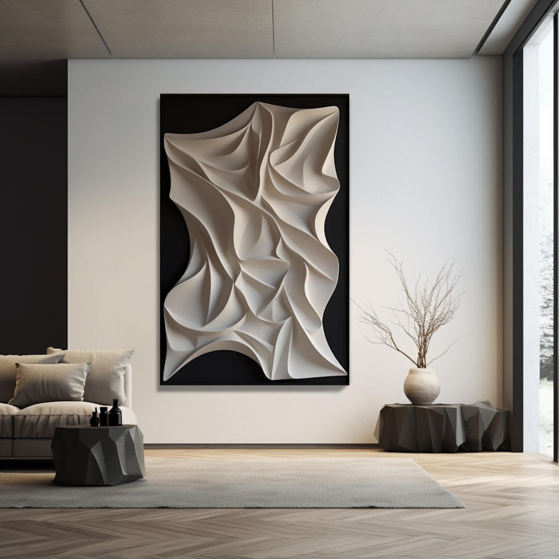 Photo inspiration: Modern Irregular Abstract Wall Art 3D Textured Wall Hanging Home Photo Inspiration