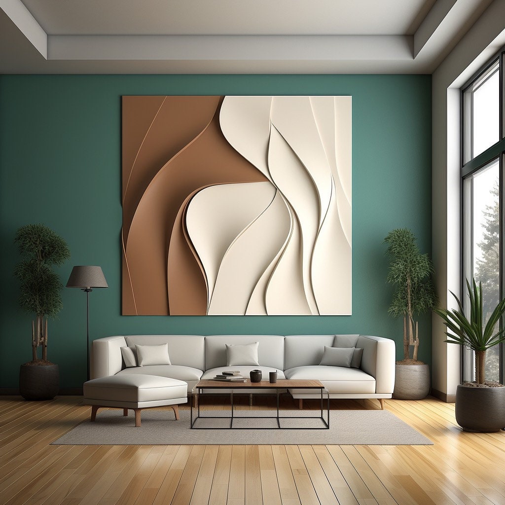 Wave Stripe Decorated Wooden Board- Decorative Wall Hanging- Texture ...
