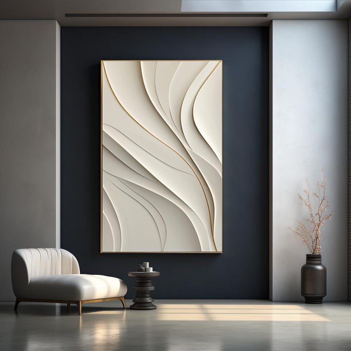 Pure White Textured Wall Hanging Modern Minimalist Art Home Decorative ... - Textured Wall Hanging Decor For Small Modern Apartments
