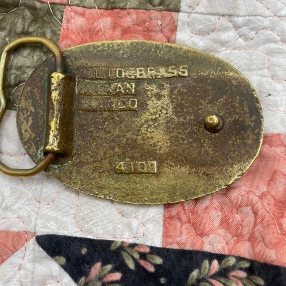 Vintage brass Caduceus doctor nurse belt buckle - image 2