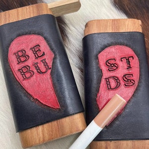 Best Buds BFF Leather Wrapped One Hitter or Dugout Pipe image 2