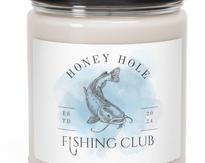 Honey Hole Fishing Club 9oz Soy Candle: Cast Away Stress in your home