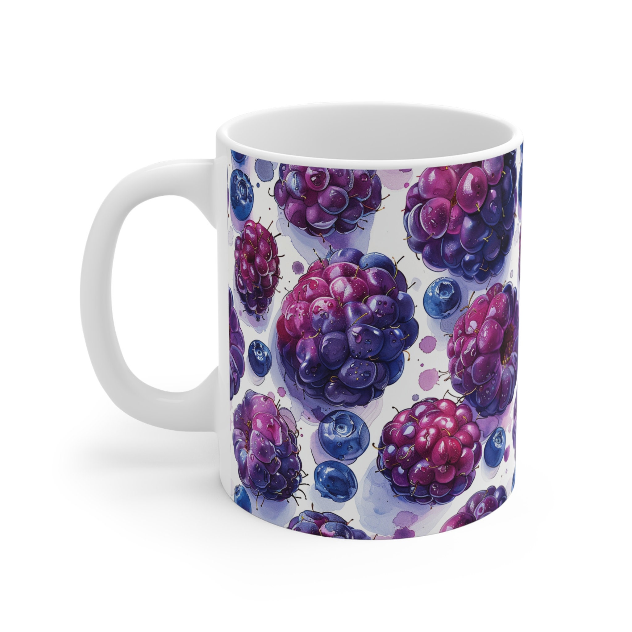 Berries Mug Berries Tea Cup Blueberry Art Strawberries Mug Cool ...