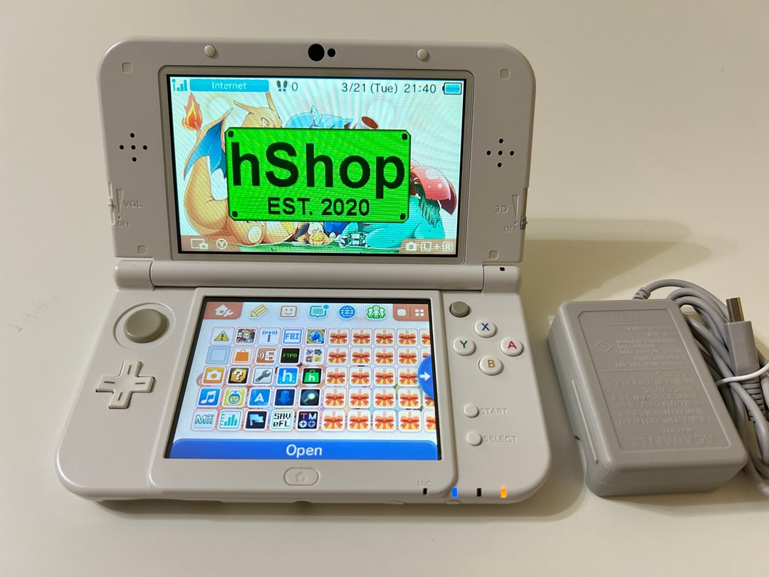Modded New 3DS XL Ll White W 128GB Sd Card W Games Loaded /mint /dual ...
