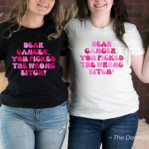Querido cáncer, elegiste a la perra equivocada Svg, diseño de camiseta de concientización sobre el cáncer de mama, sublimación de apoyo a la salud para Cricut, descarga digital