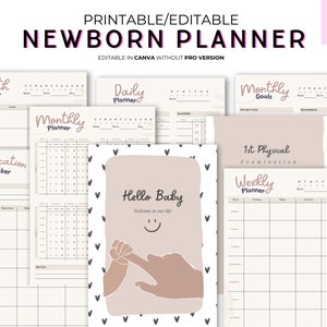 Kit di pianificazione per neonati, pianificatore per neomamme, monitor per la cura del bambino da 0 a 4 mesi, regalo per baby shower, regalo per neomamme, pianificatore per neonati, download digitale