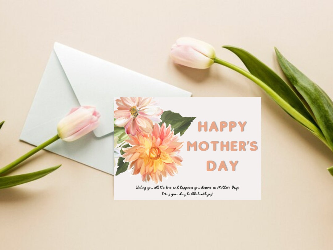 Happy Mother's Day Printable Coloring Card, Heartfelt Mother's Day Card