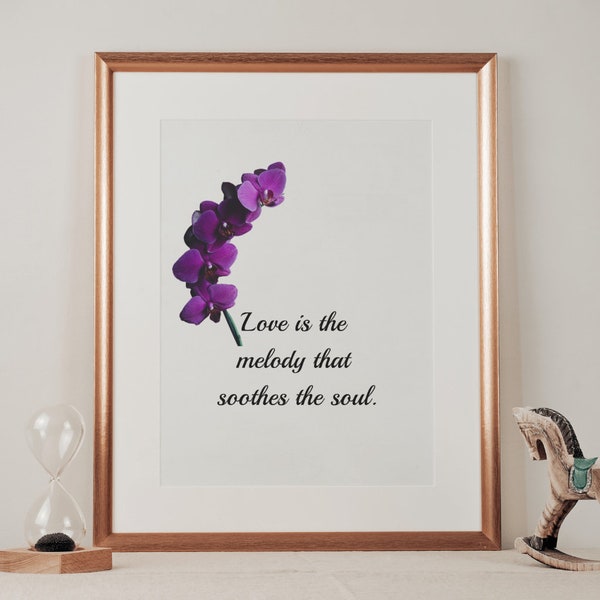 Love is the melody that sooths our soul | Wall art | couple art