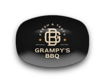 Custom BBQ Platter, BBQ Grilling Platter Gift for Grandpa, Plate for Father's Day, Gift for Him for Birthday Gift, for Grill Master Dad