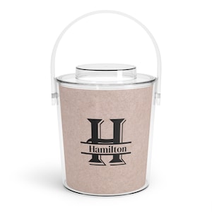 Ice Bucket with Lid, Housewarming Gift, for Newlyweds, Customized Gift, Anniversary Gift, Acrylic Ice Bucket with Tongs, Gift from Realtor
