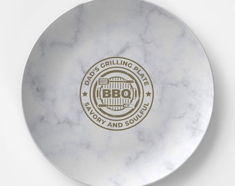 Plato para asar a la parrilla para papá, regalo para el Día del Padre, ideal para exteriores, plato personalizado para asar a la parrilla, artículos esenciales para asar a la parrilla