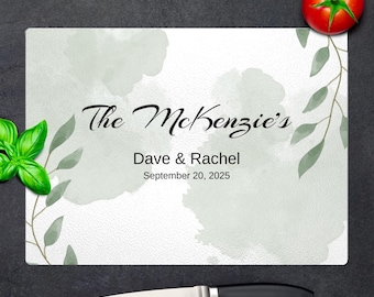 Tabla de cortar de vidrio, resistente al calor y elegante, regalo personalizado para ella, regalo para entusiastas de la cocina, decoración de cocina, tabla personalizada