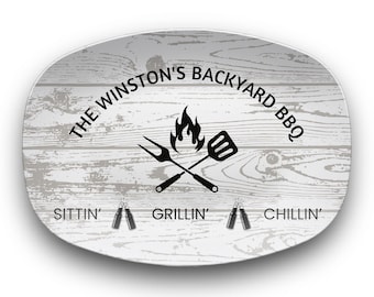 Bandeja de parrilla personalizada Bandeja de barbacoa personalizada Plato de parrilla de regalo para inauguración de la casa o regalo de aniversario Regalo de agente inmobiliario