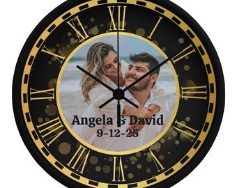 Personalized Wooden Frame 10" Clock, Custom Wall Clock, Photo Wall Clock, Home Decor Clock, Picture Clock, Custom Wall Clock, Photo Clock
