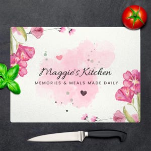 Glass Cutting Board, Personalized Chopping Board, Kitchen Decor, Gift for Couple, Stylish and Durable, Makes Prep Easy, Customized Gift