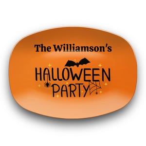 Personalized Halloween Platter, Family Serving Tray, Halloween Party Plate, Halloween Decoration, Family Halloween Platter With Stand