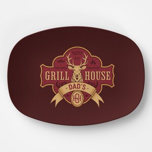 Dad&#39;s Grill House Platter BBQ Grilling Platter Gift for Dad Plate for Father&#39;s Day Gift for Him for Birthday Gift for Grill Master Dad