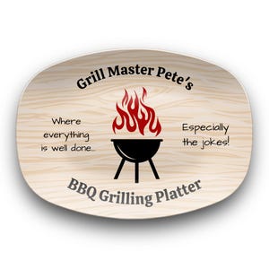 Personalized BBQ Grilling Platter Grill Master Plate Grilling Gifts for Men, Personalized Grilling Plate, Dad Gift, Grill Accessories