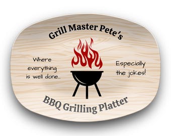 Personalized BBQ Grilling Platter Grill Master Plate Grilling Gifts for Men, Personalized Grilling Plate, Dad Gift, Grill Accessories