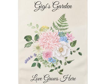 Bandera de jardín personalizada, decoración exterior personalizada, detalle floral para jardín, impresión a doble cara, ideal como regalo de inauguración de la casa, resistente a la intemperie.