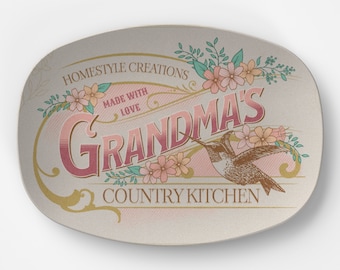 Plato de la cocina campestre de la abuela Plato de la bisabuela Plato del Día de la Madre para mamá Plato para ella