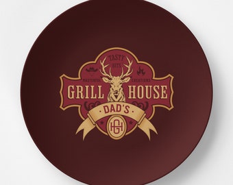 Plato de parrilla personalizado, Plato personalizado para papá, Regalos para el Día del Padre, Regalos para asar, Regalos para papá, Servicio al aire libre, Elementos esenciales para asar