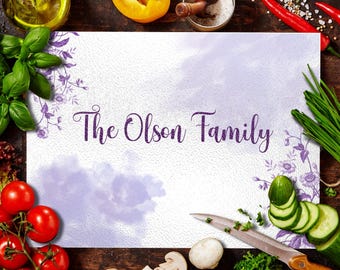 Tabla de cortar de vidrio, tabla de cortar personalizada, regalo para ella, entusiastas de la cocina, tabla de cortar, decoración de cocina personalizada, regalo para agente inmobiliario