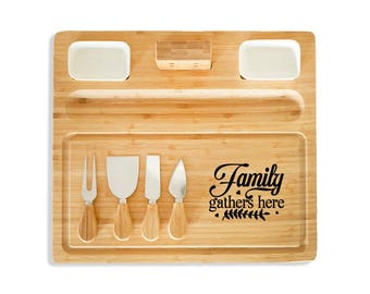 Tabla de embutidos de bambú - La familia se reúne aquí