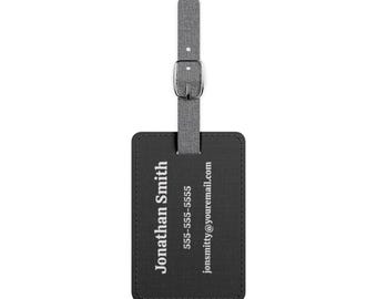 Etiqueta de equipaje personalizada, etiquetas de viaje personalizadas, identifica fácilmente el equipaje, etiqueta de bolso personalizada con correa, accesorio de viaje de regalo para él, ella