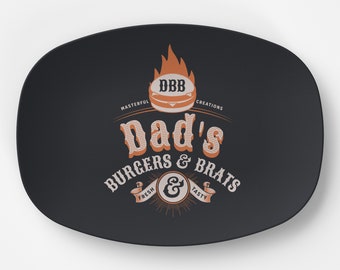 Plato de hamburguesas y salchichas para papá Plato para asar a la parrilla Regalo para papá Plato para el Día del Padre Regalo para él para su cumpleaños Regalo para papá maestro de la parrilla