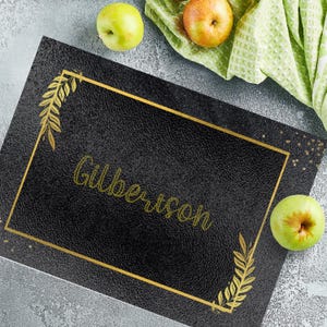 Glass Cutting Board, Personalized Chopping Board, Customized Kitchen Decor, Heat Resistant, Wedding or Bridal Shower Gift, from Realtor