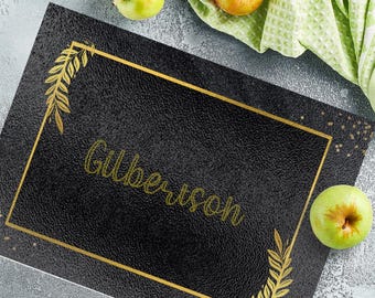 Tabla de cortar de vidrio, tabla de cortar personalizada, decoración de cocina personalizada, resistente al calor, regalo para boda o despedida de soltera, de un agente inmobiliario.