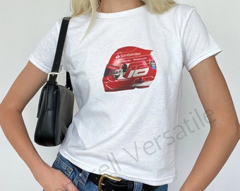 T-shirt bébé casque F1, chemise Formule 1, esthétique fille, casque de voiture de course, t-shirt graphique voiture de course, chemise sport automobile, chemise voiture de course, Grand Prix