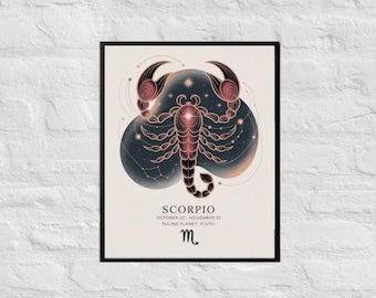 Scorpio Wall Art | Astrology Print | Scorpio Poster | Zodiac Sign Wall Art | Astrology Gift