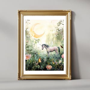 Fantasy Unicorn Poster: Mystical Landscape Wall Art