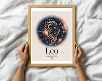 Leo Wall Art | Zodiac Leo Wall Art | Leo Art Print | Astrology Birthday Gift | Leo Sign Poster