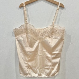 Vintage 1960s Collectible Classics Cream Lace Trim Camisole