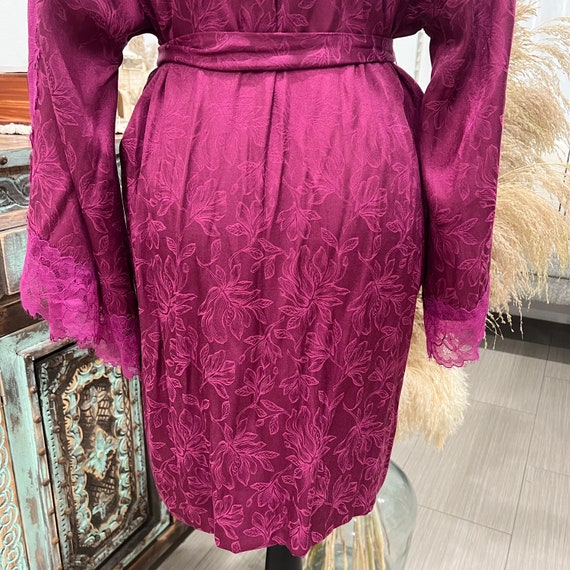 Vintage 1980s Victoria’s Secret Purple Robe Lace … - image 7