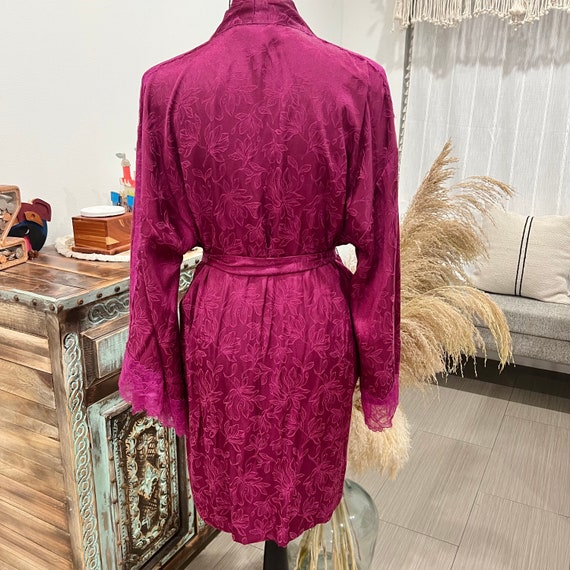 Vintage 1980s Victoria’s Secret Purple Robe Lace … - image 6
