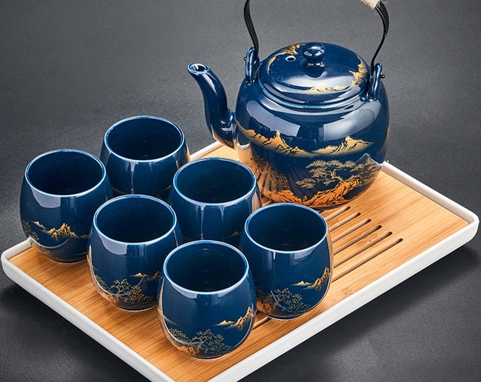 Juego de té Kung Fu / Teteras y tazas / Juegos de té de cerámica / Juegos de té japoneses / Juegos de té de la tarde / Regalos del Día del Padre / Regalos de inauguración de la casa